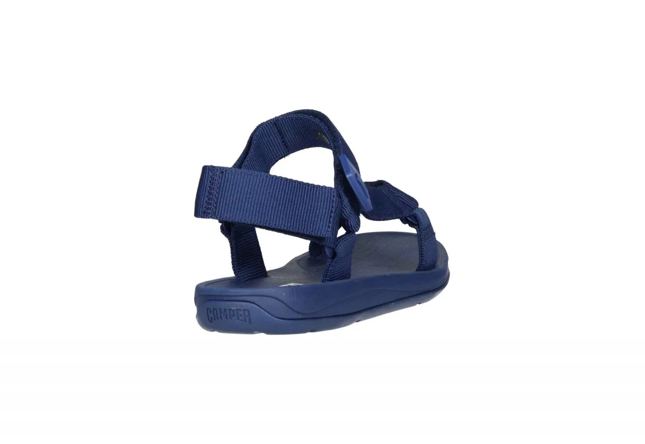 Sandalia Textil Azul Velcro 3 Tiras