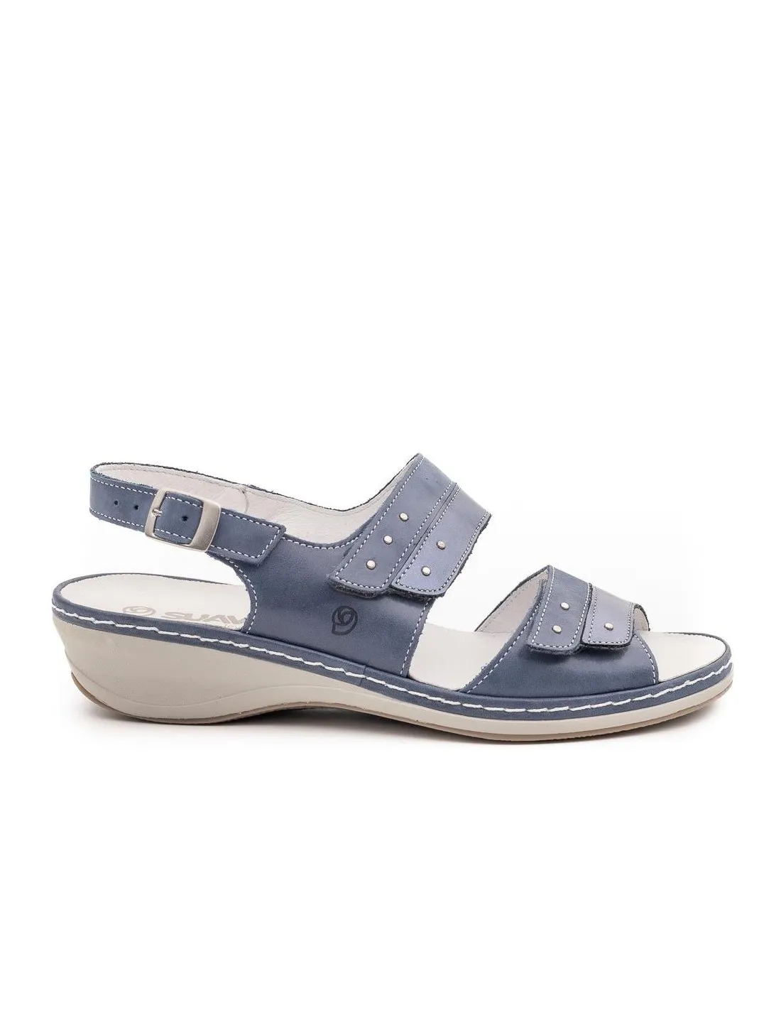 SANDALIA VELCRO MUJER SUAVE 3034 AZUL