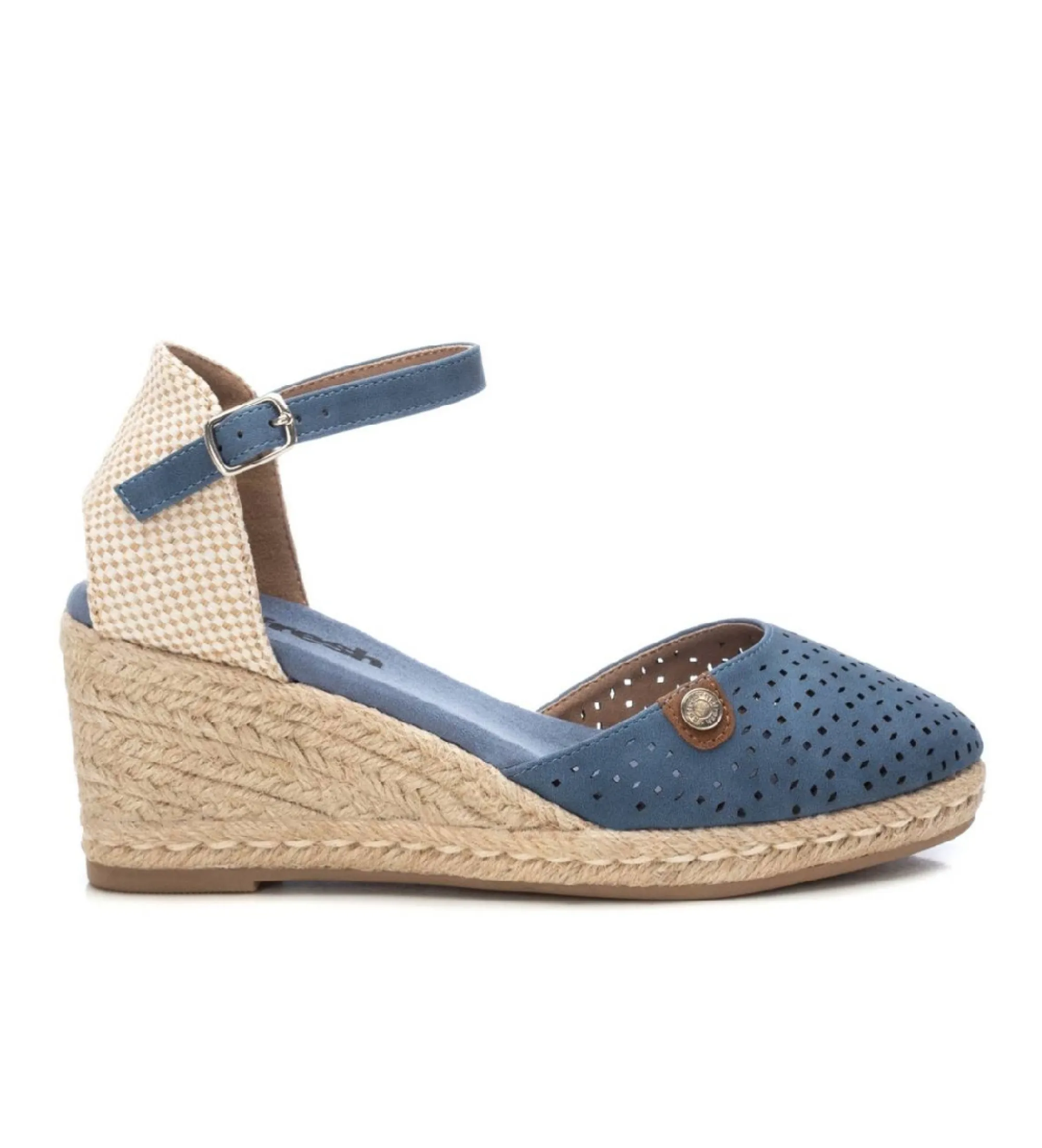 SANDALIAS 171969 AZUL ALTURA CUñA 7CM