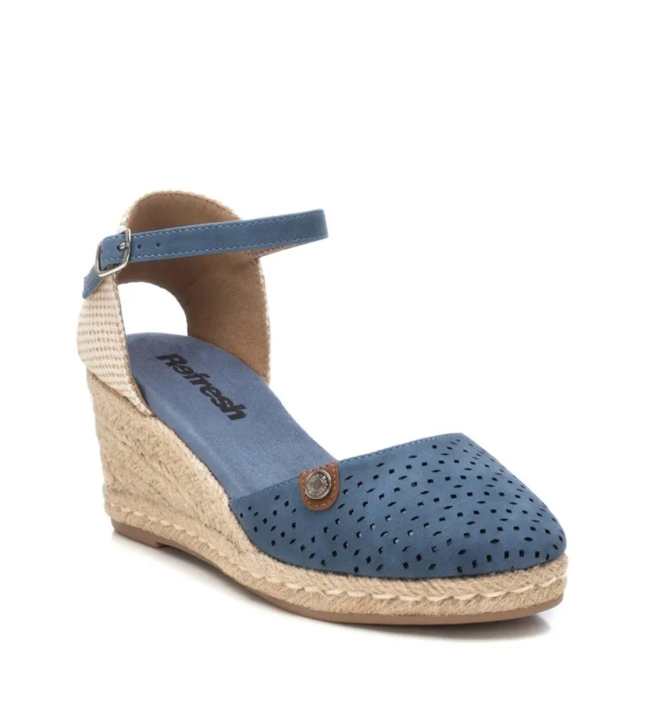 SANDALIAS 171969 AZUL ALTURA CUñA 7CM