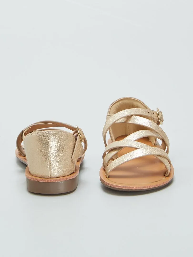 SANDALIAS CON TIRAS  AMARILLO