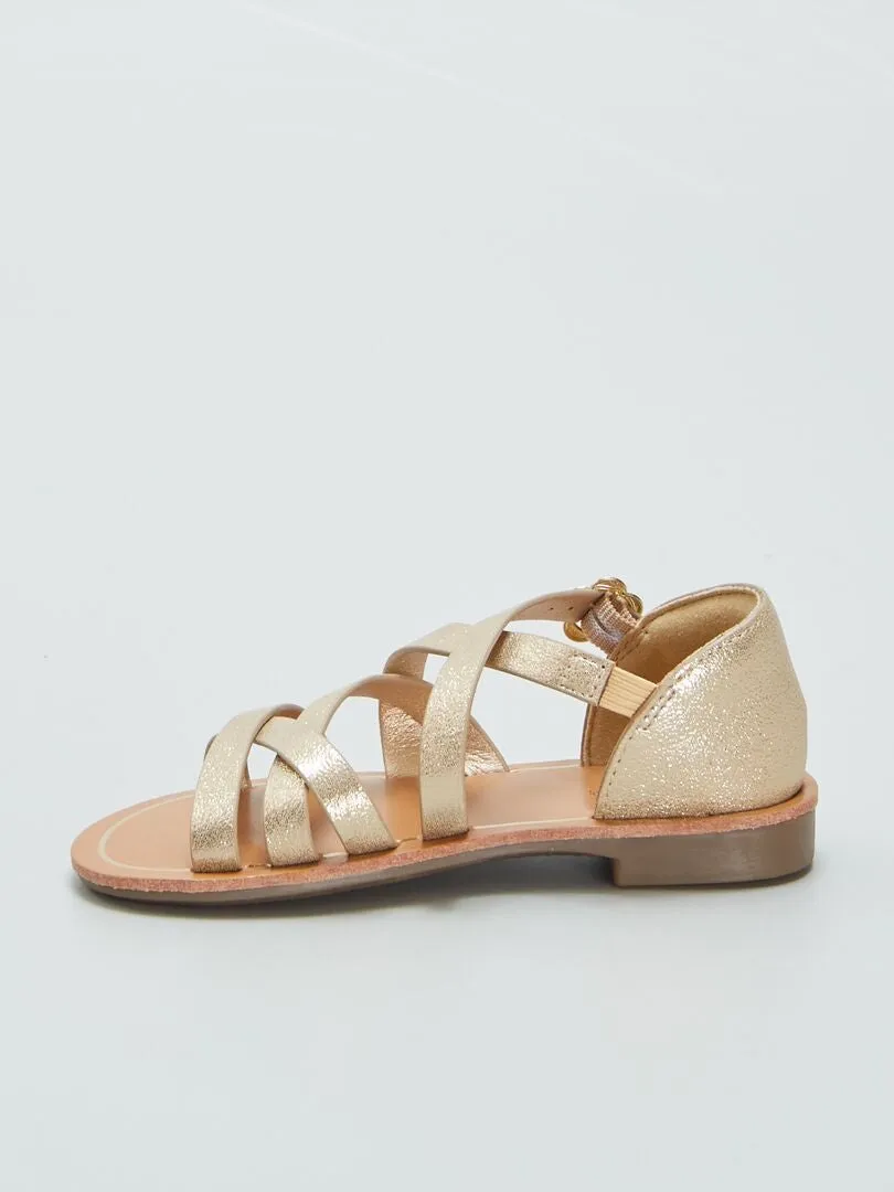 SANDALIAS CON TIRAS  AMARILLO