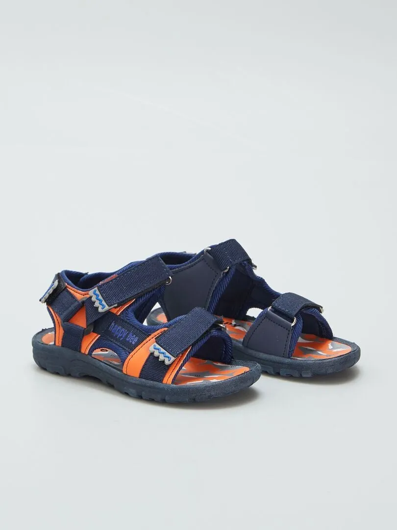 SANDALIAS CON VELCRO 'TIBURóN'  AZUL