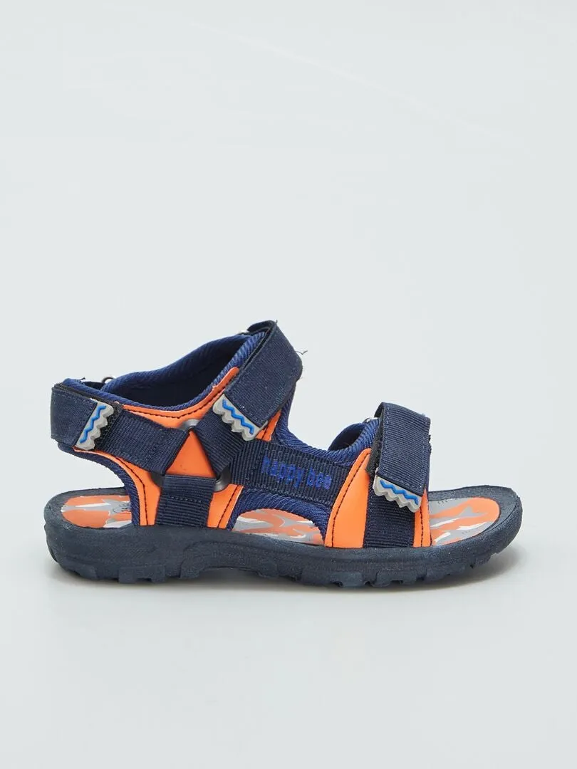 SANDALIAS CON VELCRO 'TIBURóN'  AZUL