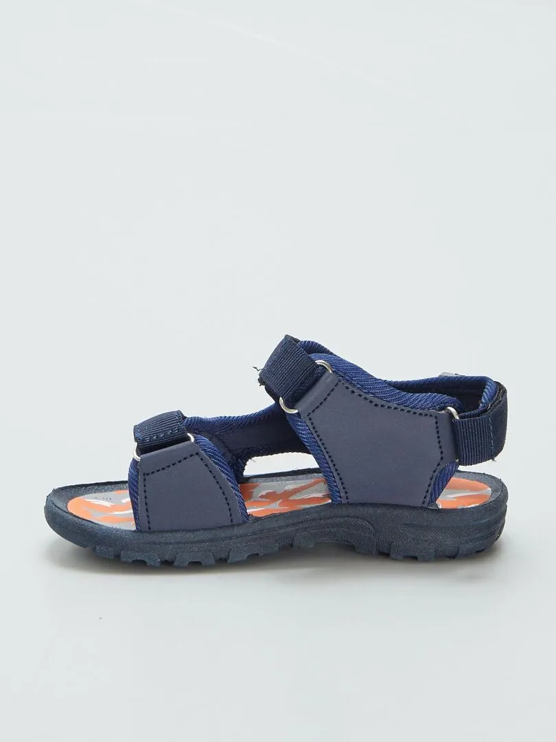 SANDALIAS CON VELCRO 'TIBURóN'  AZUL