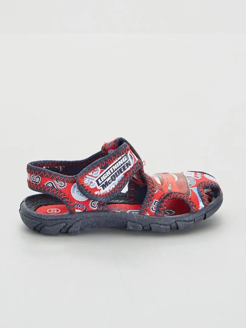 SANDALIAS CON VELCROS 'CARS'  AZUL