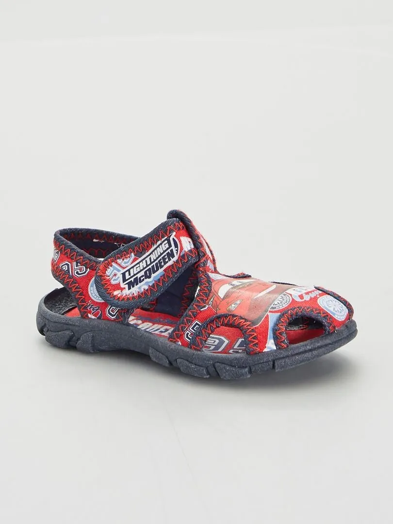 SANDALIAS CON VELCROS 'CARS'  AZUL