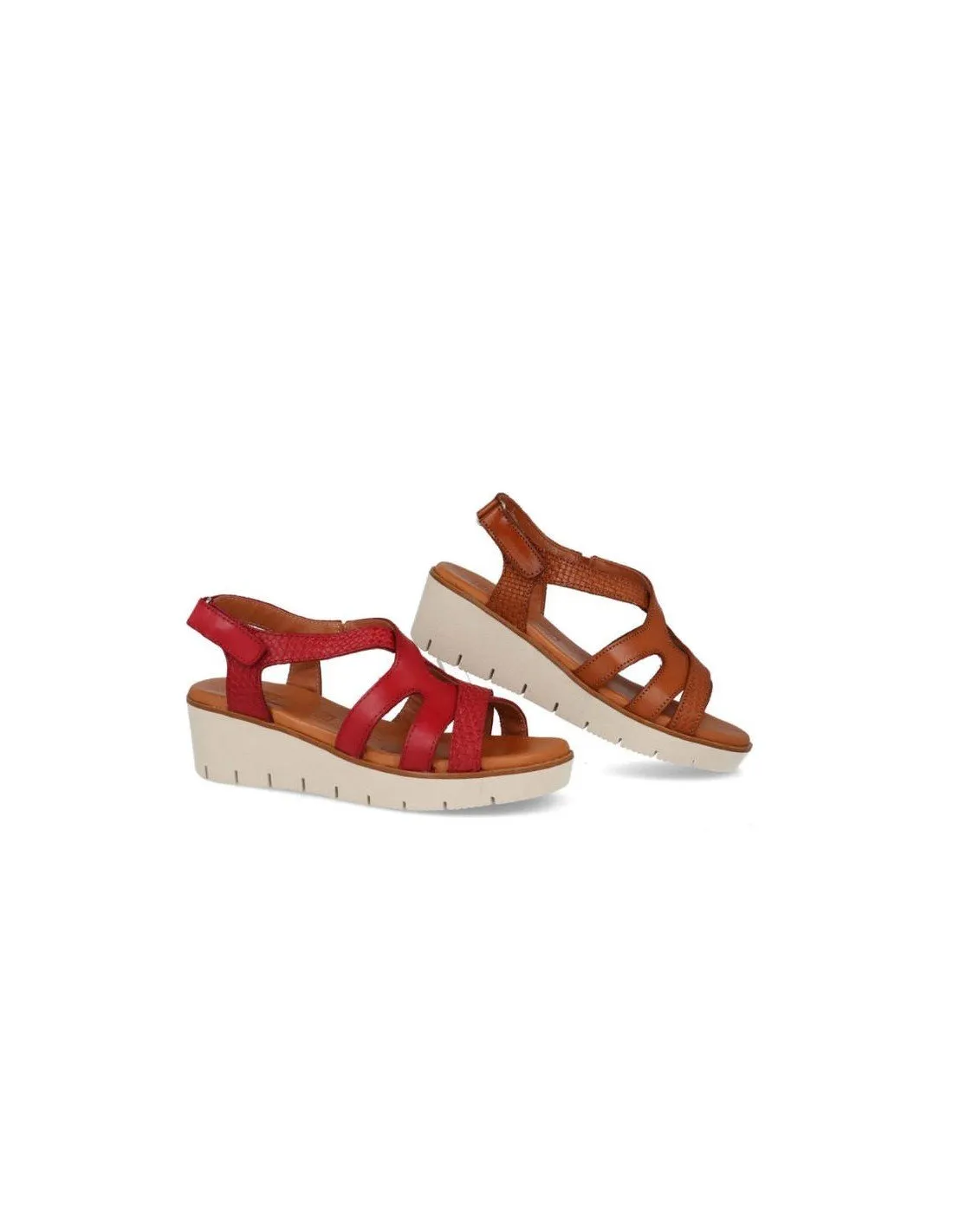 Sandalias cuña piel cómodas