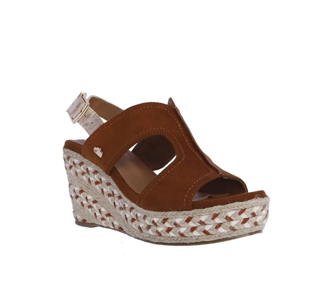 Sandalias de cuña Don Algodon modelo Yanet color cuero
