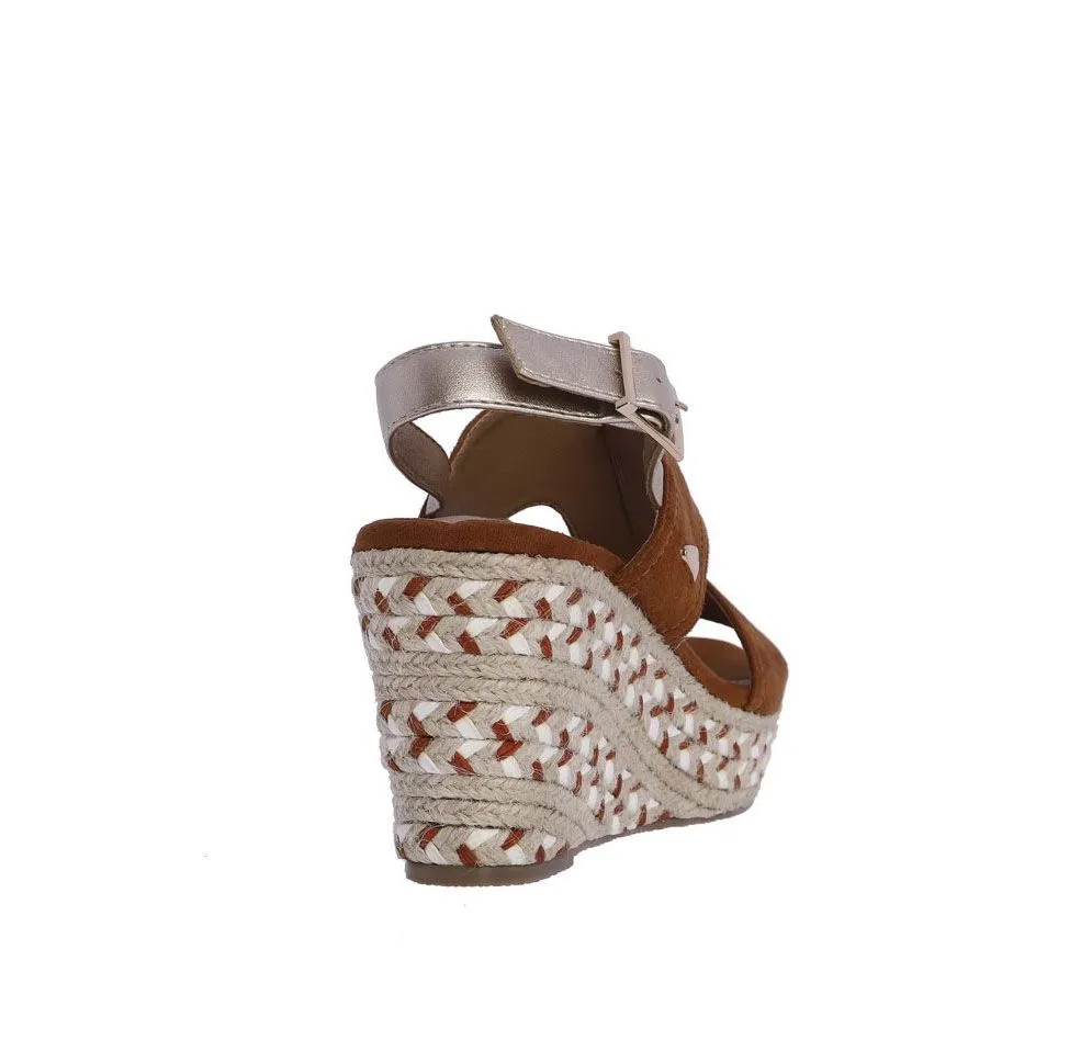 Sandalias de cuña Don Algodon modelo Yanet color cuero