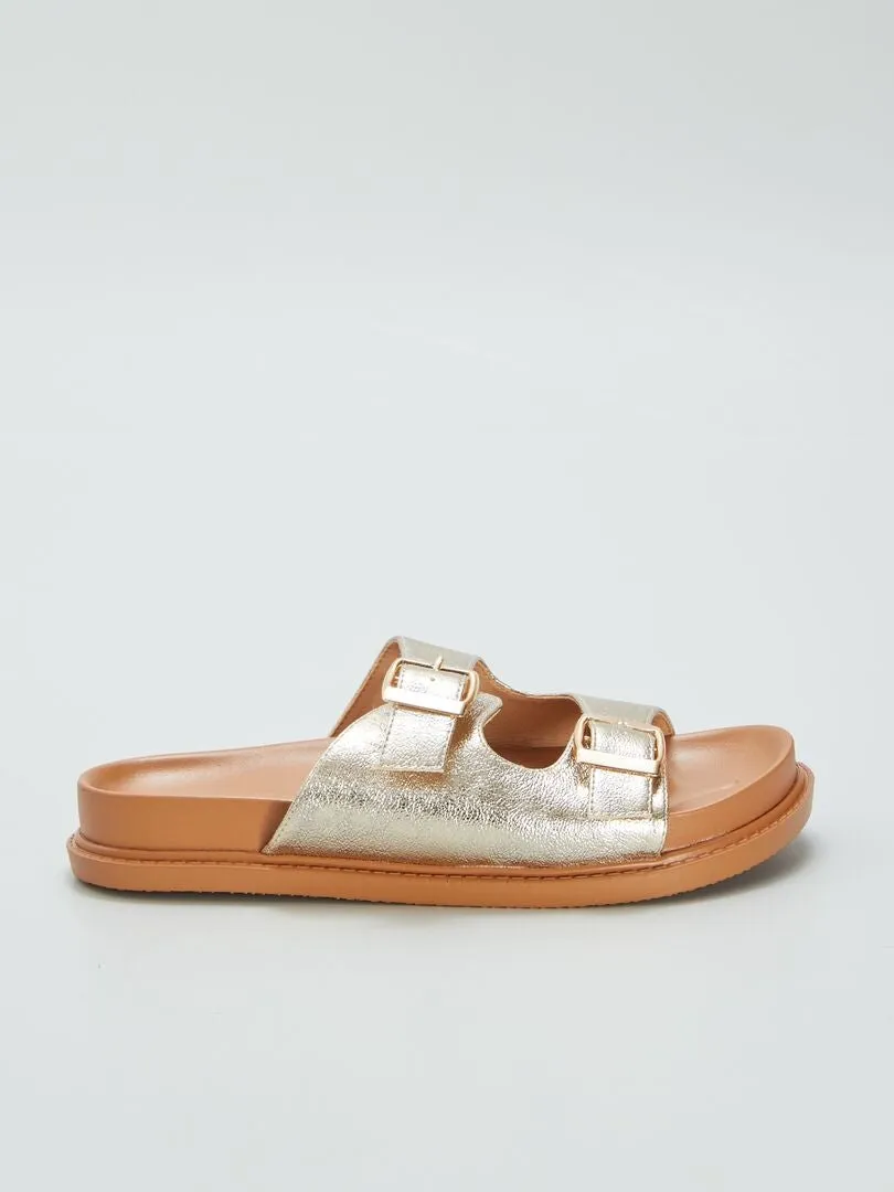 SANDALIAS DE DOS TIRAS  AMARILLO