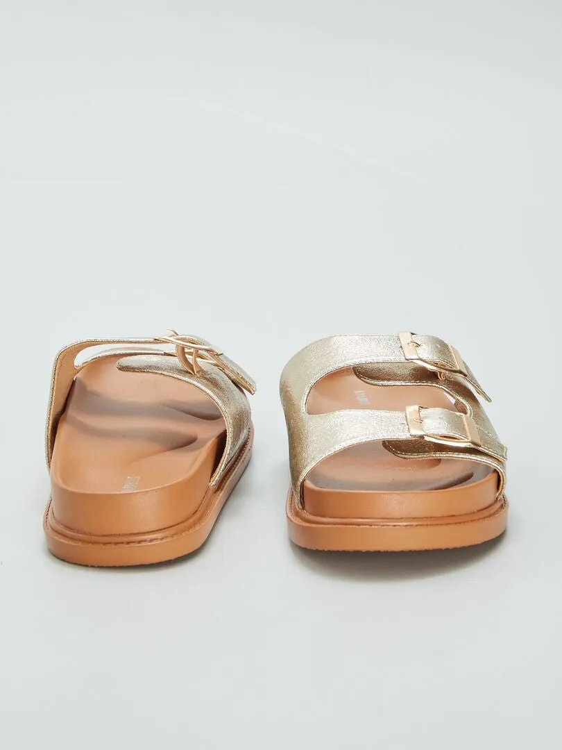 SANDALIAS DE DOS TIRAS  AMARILLO
