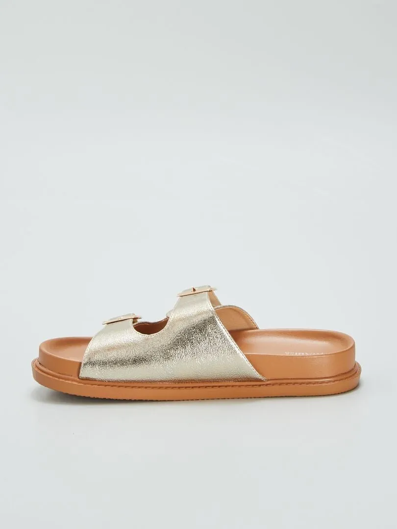 SANDALIAS DE DOS TIRAS  AMARILLO