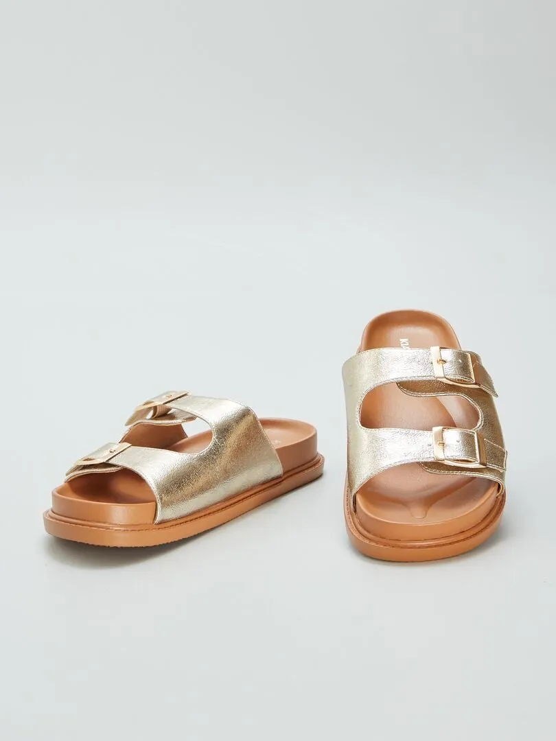 SANDALIAS DE DOS TIRAS  AMARILLO