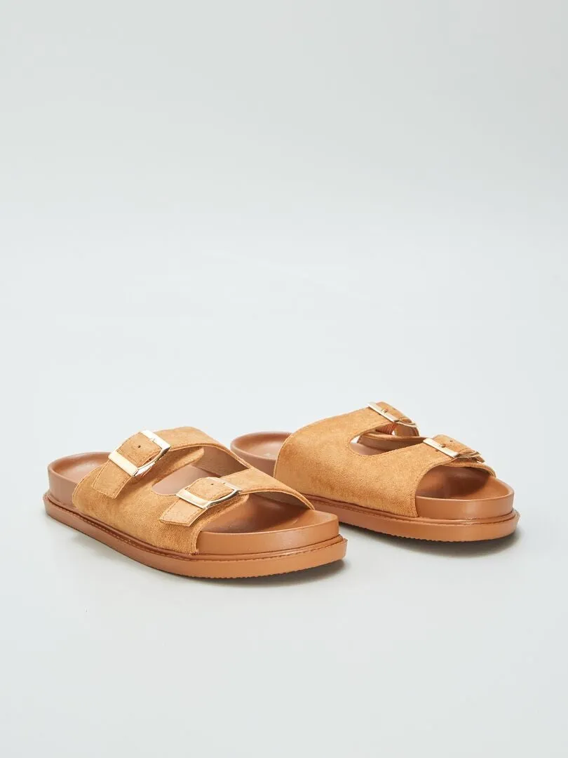 SANDALIAS DE DOS TIRAS  MARRON