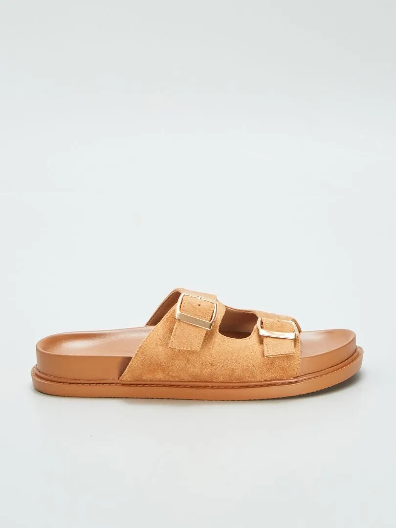 SANDALIAS DE DOS TIRAS  MARRON