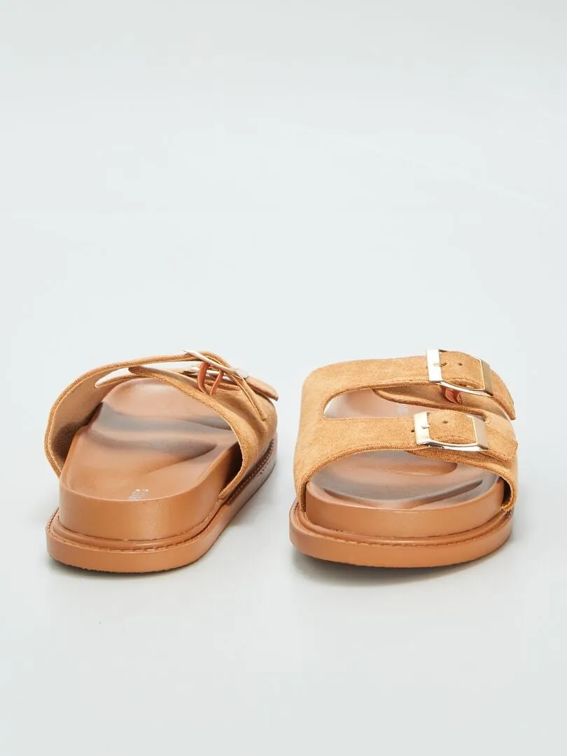 SANDALIAS DE DOS TIRAS  MARRON
