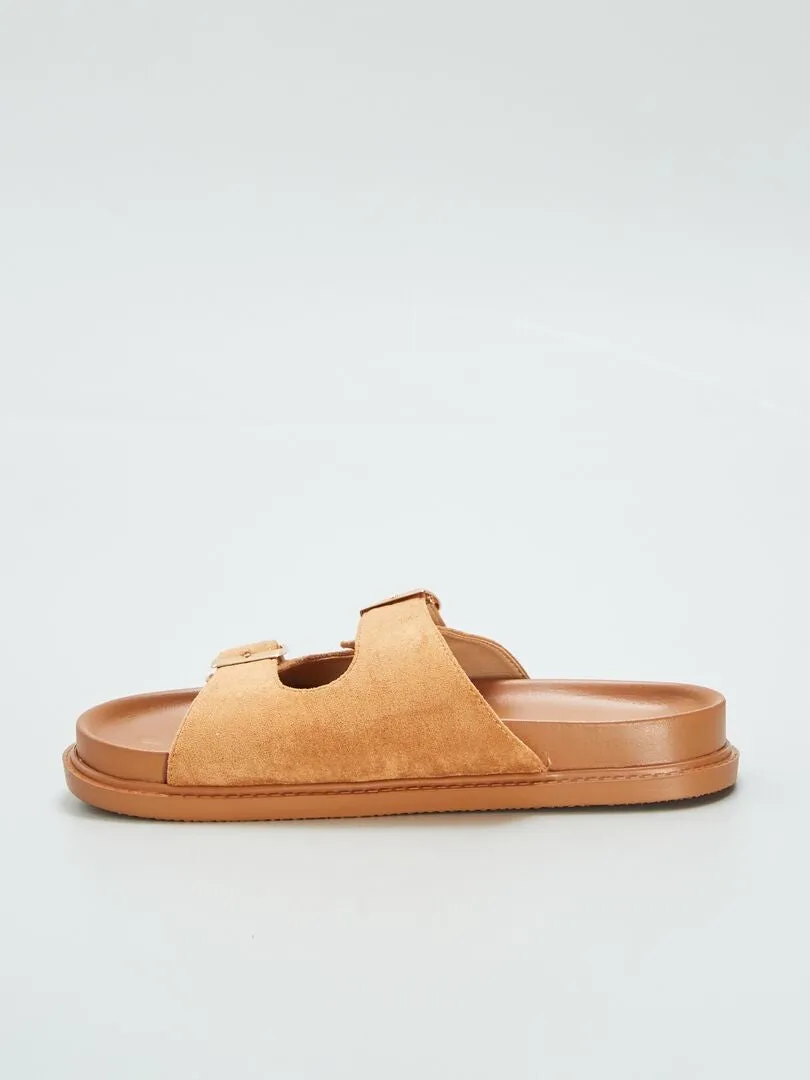 SANDALIAS DE DOS TIRAS  MARRON