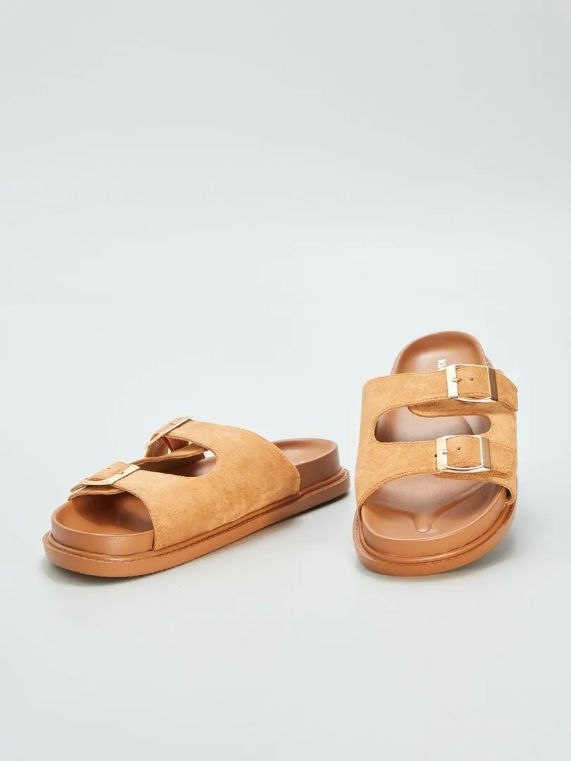 SANDALIAS DE DOS TIRAS  MARRON