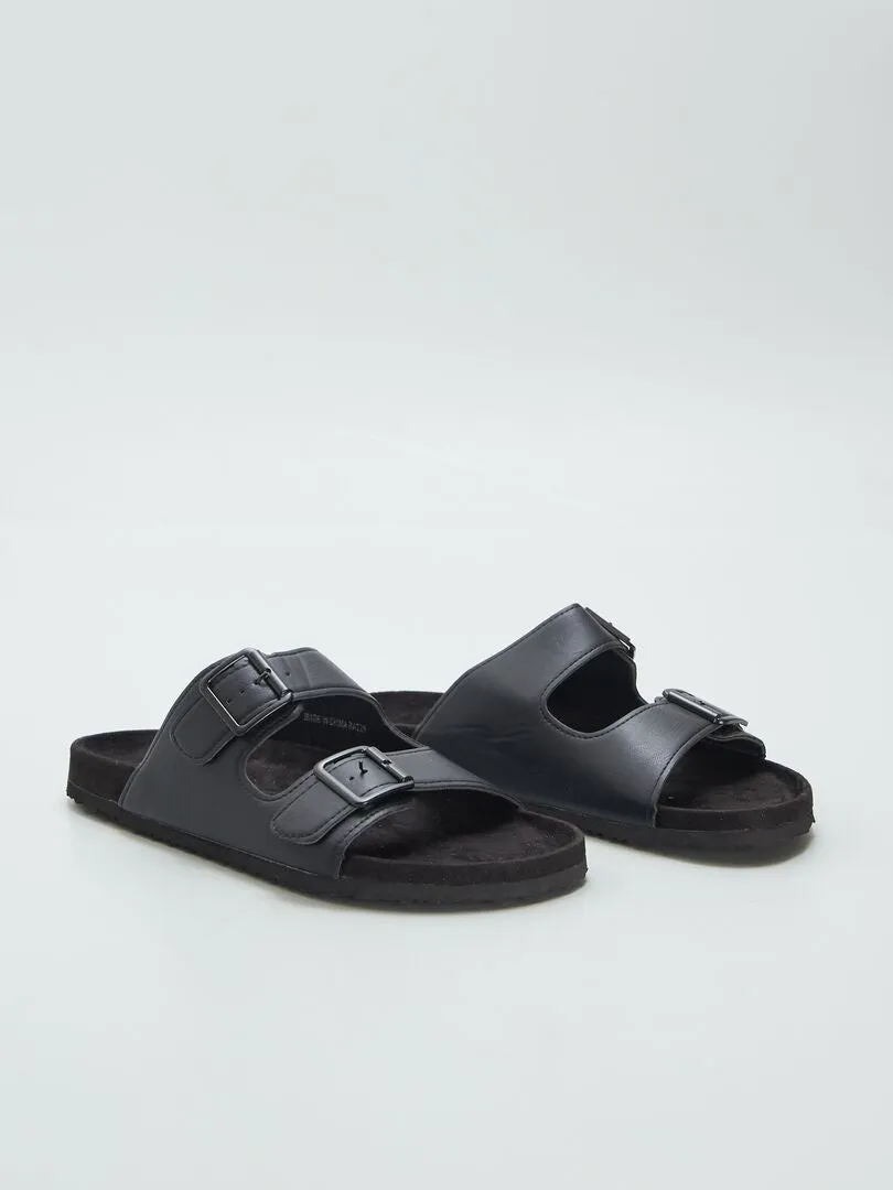 SANDALIAS DE DOS TIRAS  NEGRO
