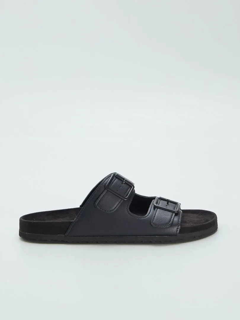 SANDALIAS DE DOS TIRAS  NEGRO