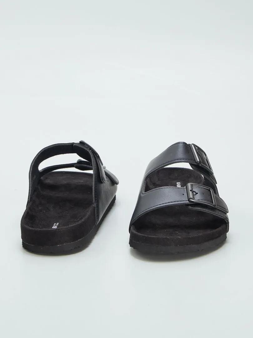 SANDALIAS DE DOS TIRAS  NEGRO