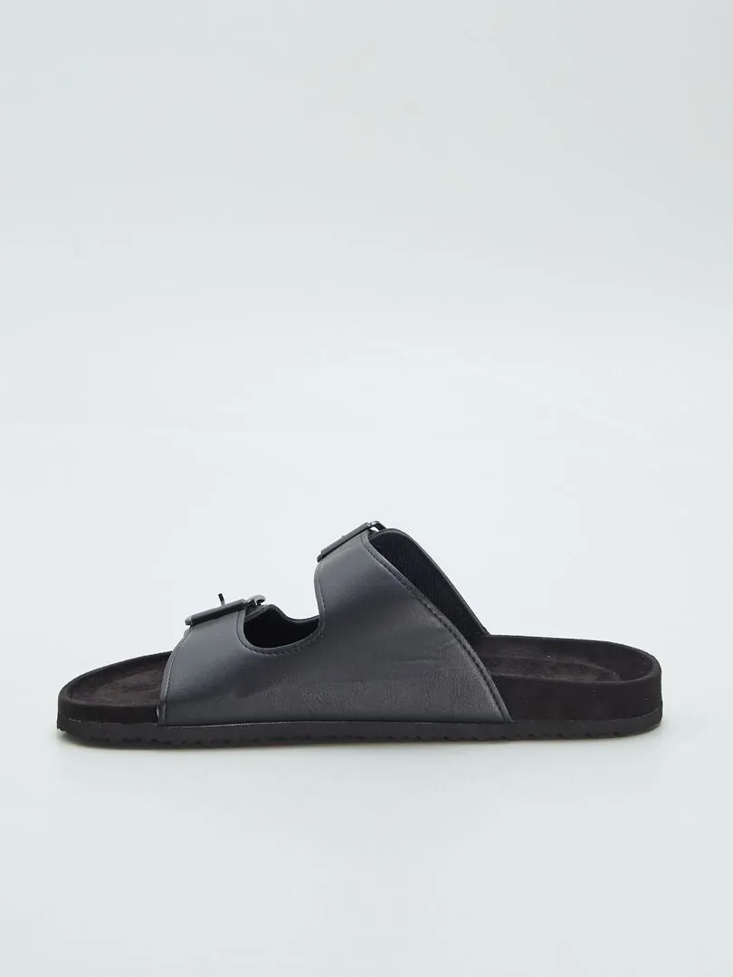 SANDALIAS DE DOS TIRAS  NEGRO