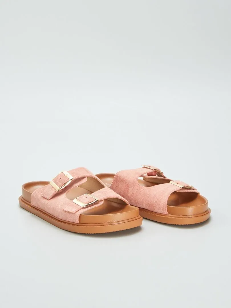 SANDALIAS DE DOS TIRAS  ROSA