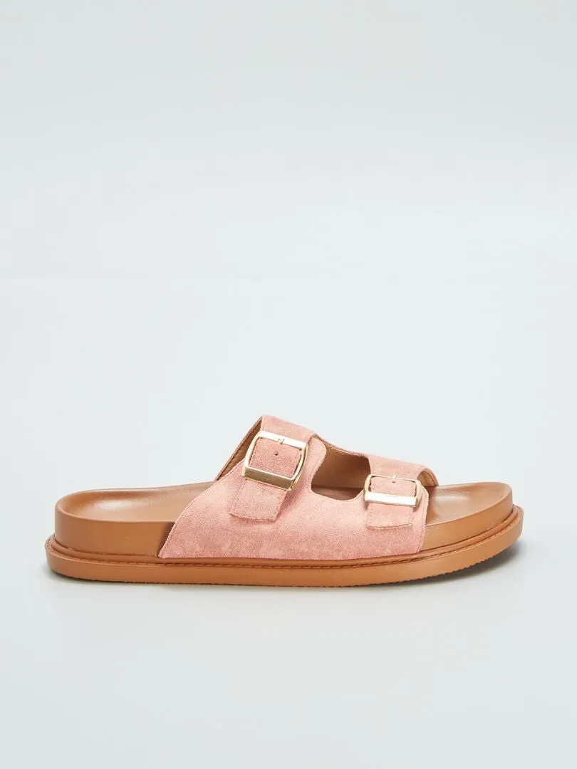 SANDALIAS DE DOS TIRAS  ROSA