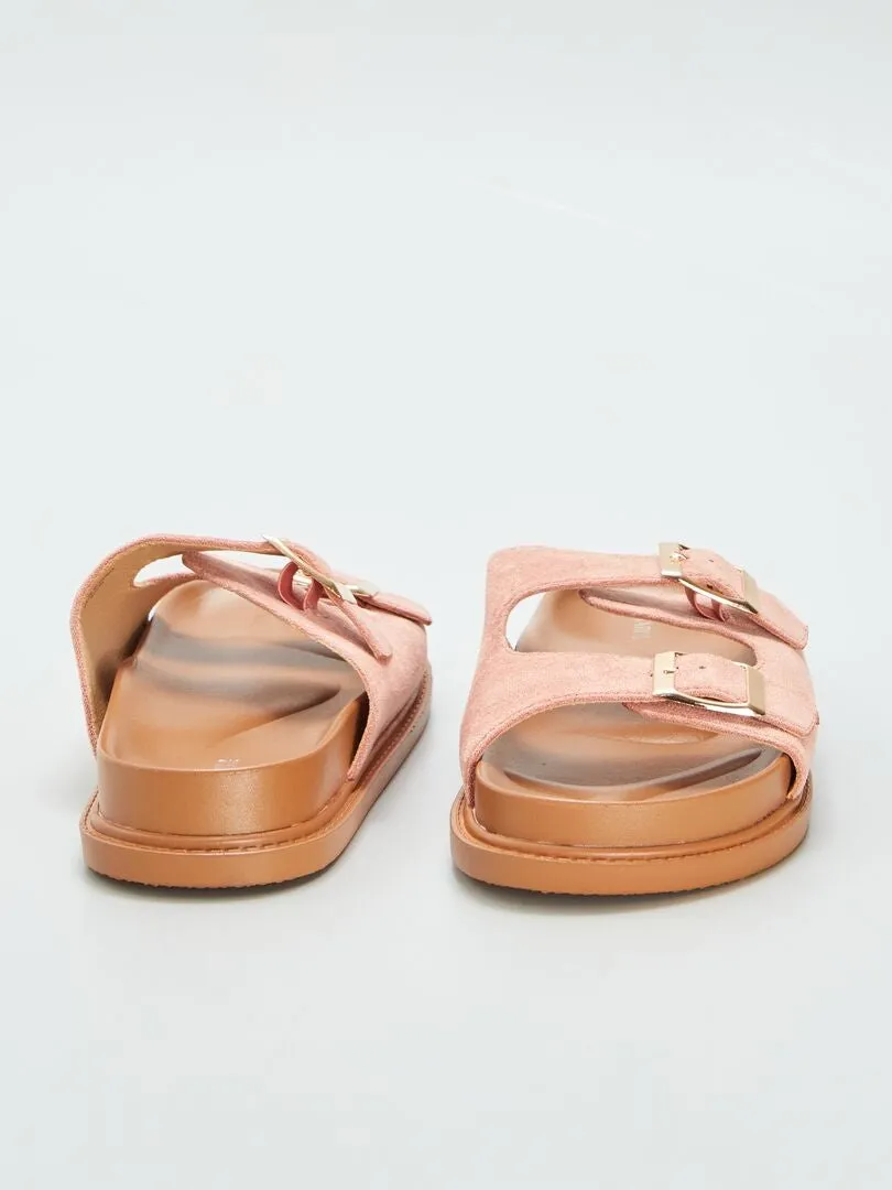 SANDALIAS DE DOS TIRAS  ROSA