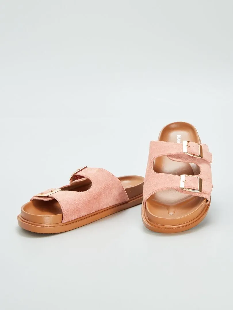 SANDALIAS DE DOS TIRAS  ROSA
