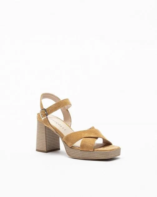 Sandalias de tacón alto Dei Colli 1Grape 100 Camel