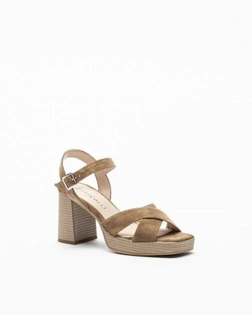 Sandalias de tacón alto Dei Colli 1Grape 100 gris pardo