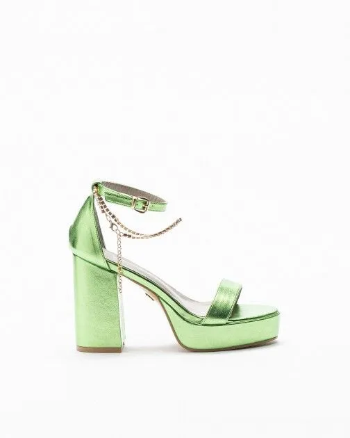 SANDALIAS DE TACóN ALTO GLOSS 22165 VERDE