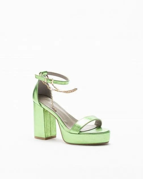 SANDALIAS DE TACóN ALTO GLOSS 22165 VERDE