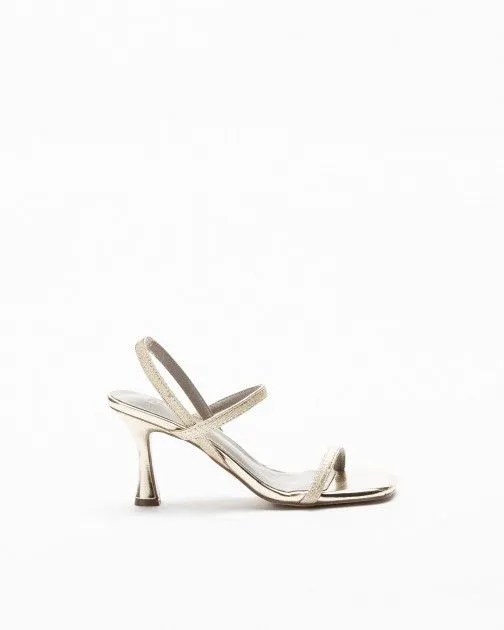 SANDALIAS DE TACóN ALTO GLOSS 91825 DORADO