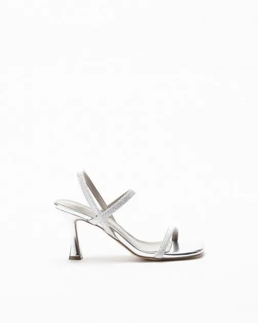 SANDALIAS DE TACóN ALTO GLOSS 91825 PLATEADO