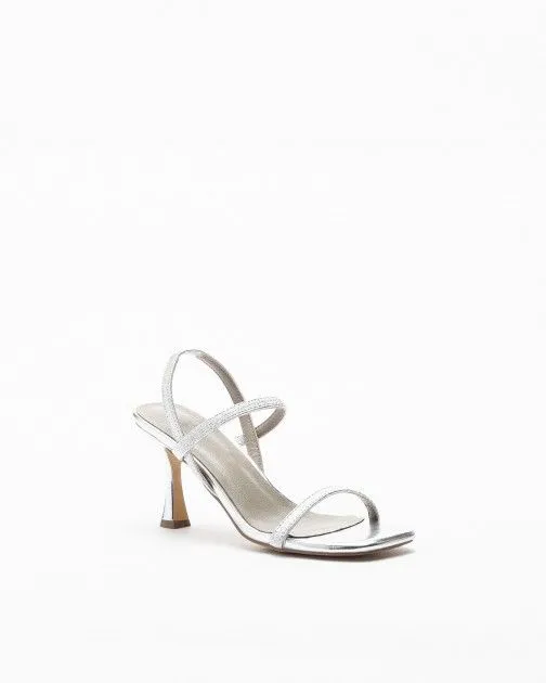 SANDALIAS DE TACóN ALTO GLOSS 91825 PLATEADO
