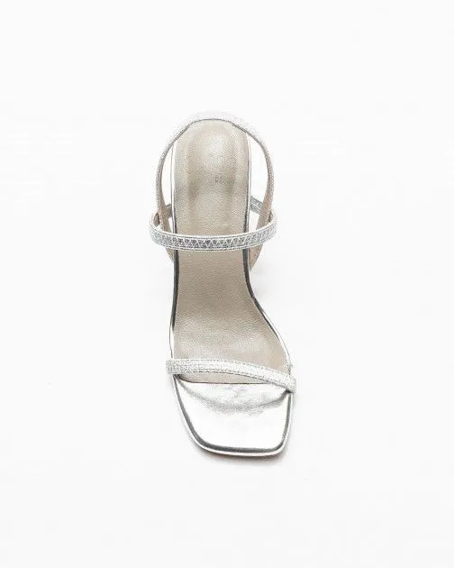 SANDALIAS DE TACóN ALTO GLOSS 91825 PLATEADO