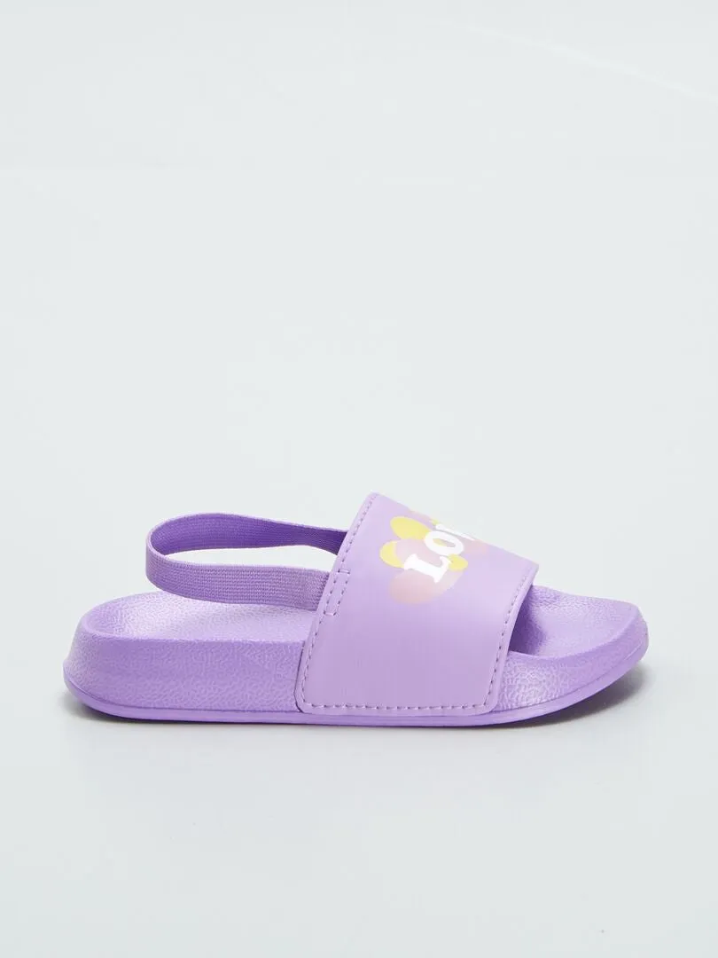 SANDALIAS ESTAMPADAS CON TIRA ELáSTICA  PURPURA