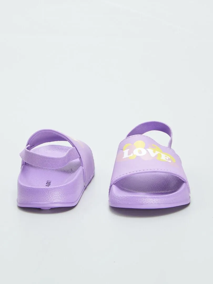 SANDALIAS ESTAMPADAS CON TIRA ELáSTICA  PURPURA