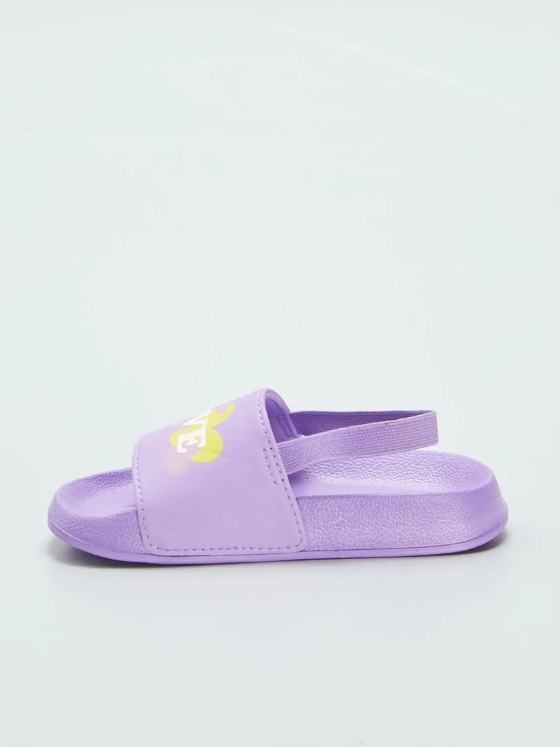 SANDALIAS ESTAMPADAS CON TIRA ELáSTICA  PURPURA
