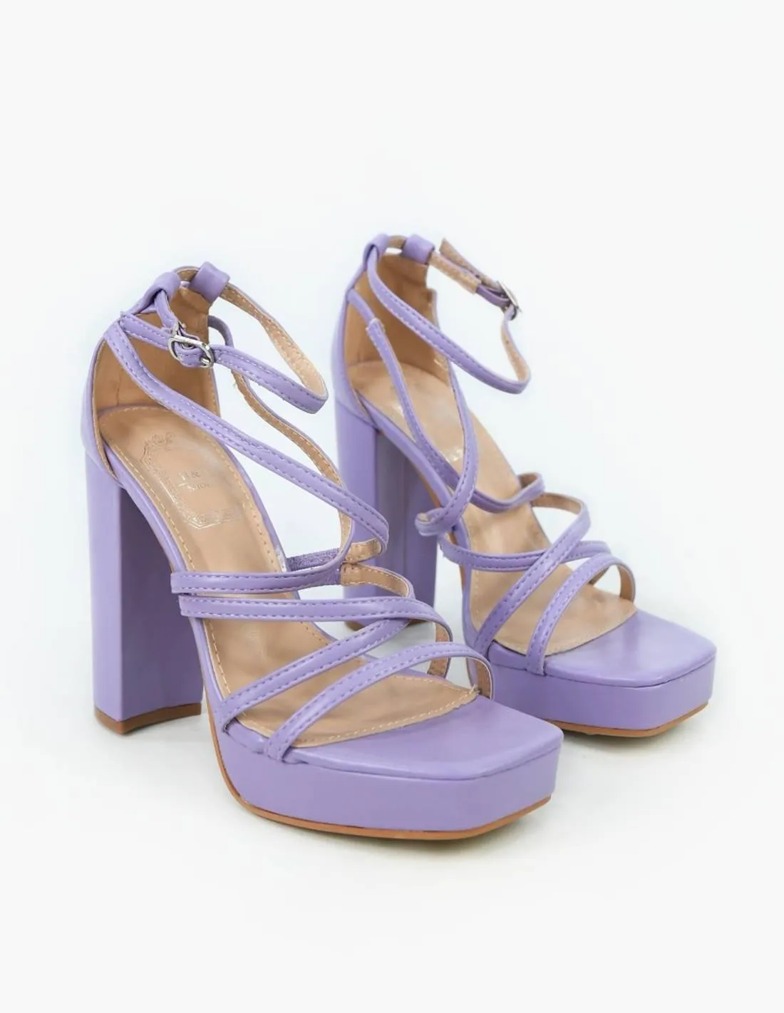 Sandalias lilas cintas