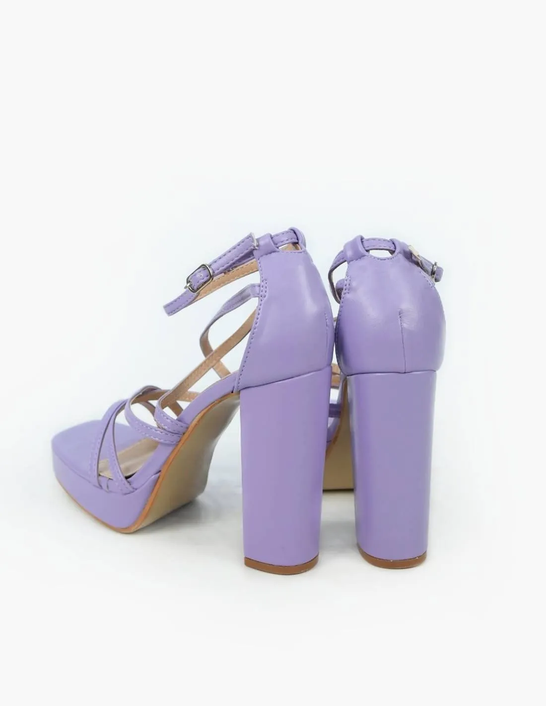 Sandalias lilas cintas