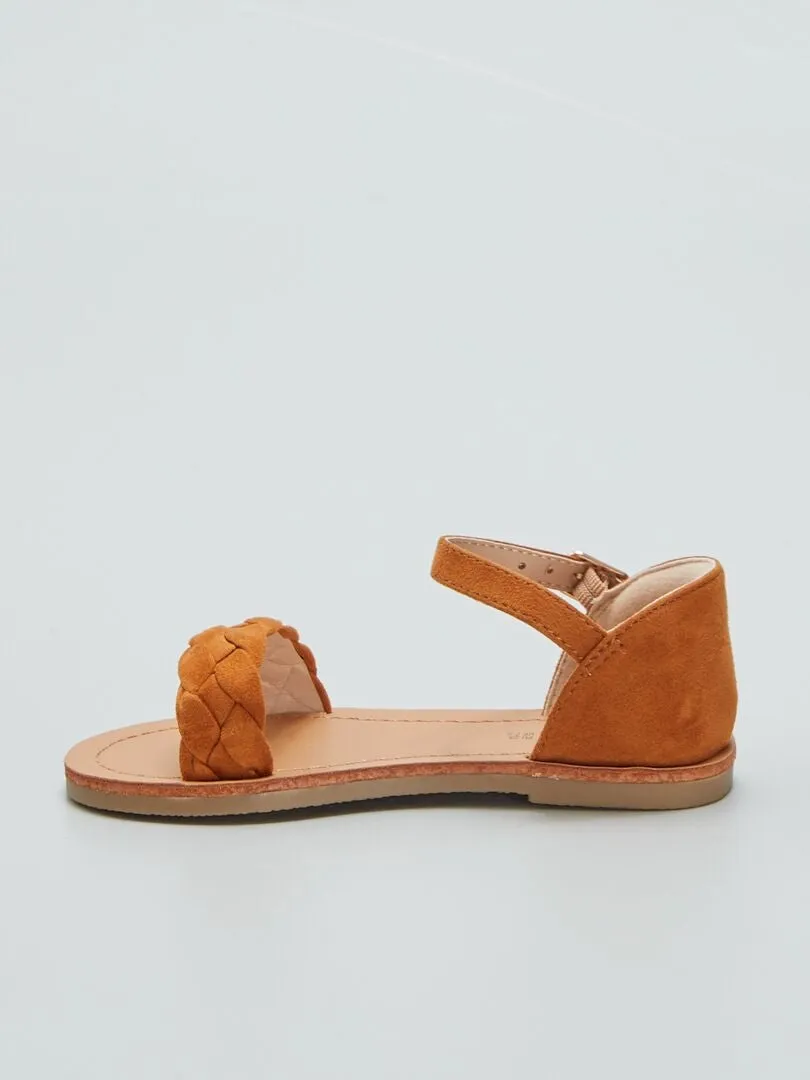 SANDALIAS PLANAS  MARRON