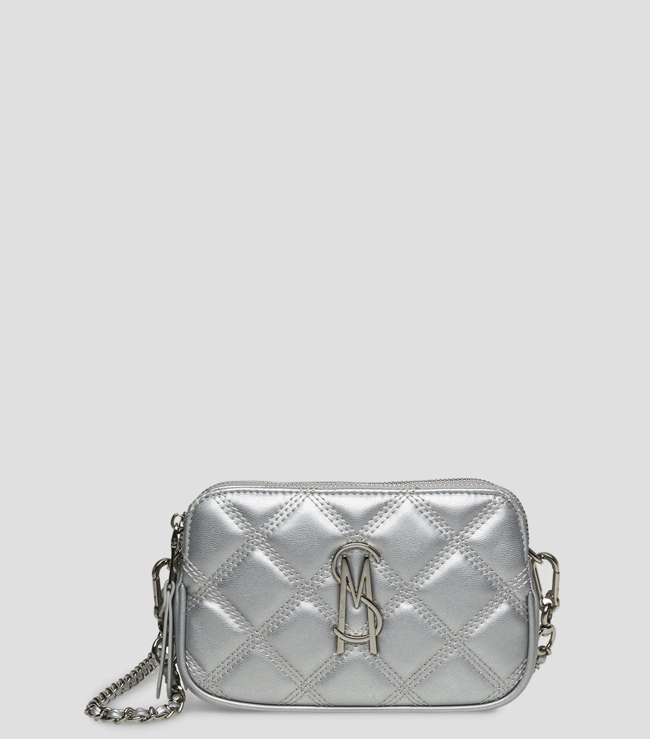 Steve Madden Bolso crossbody plateado capitonado Mujer