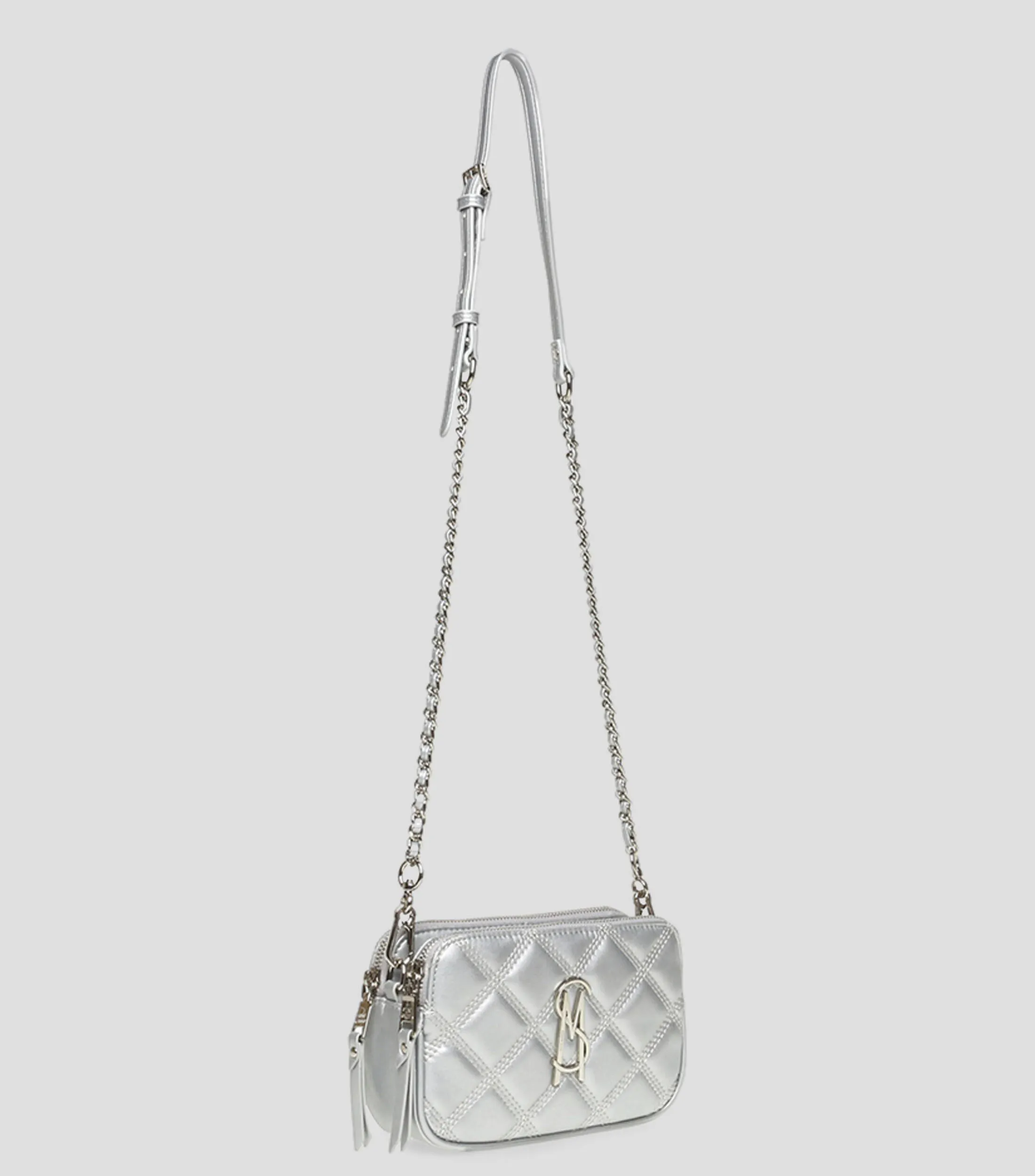 Steve Madden Bolso crossbody plateado capitonado Mujer