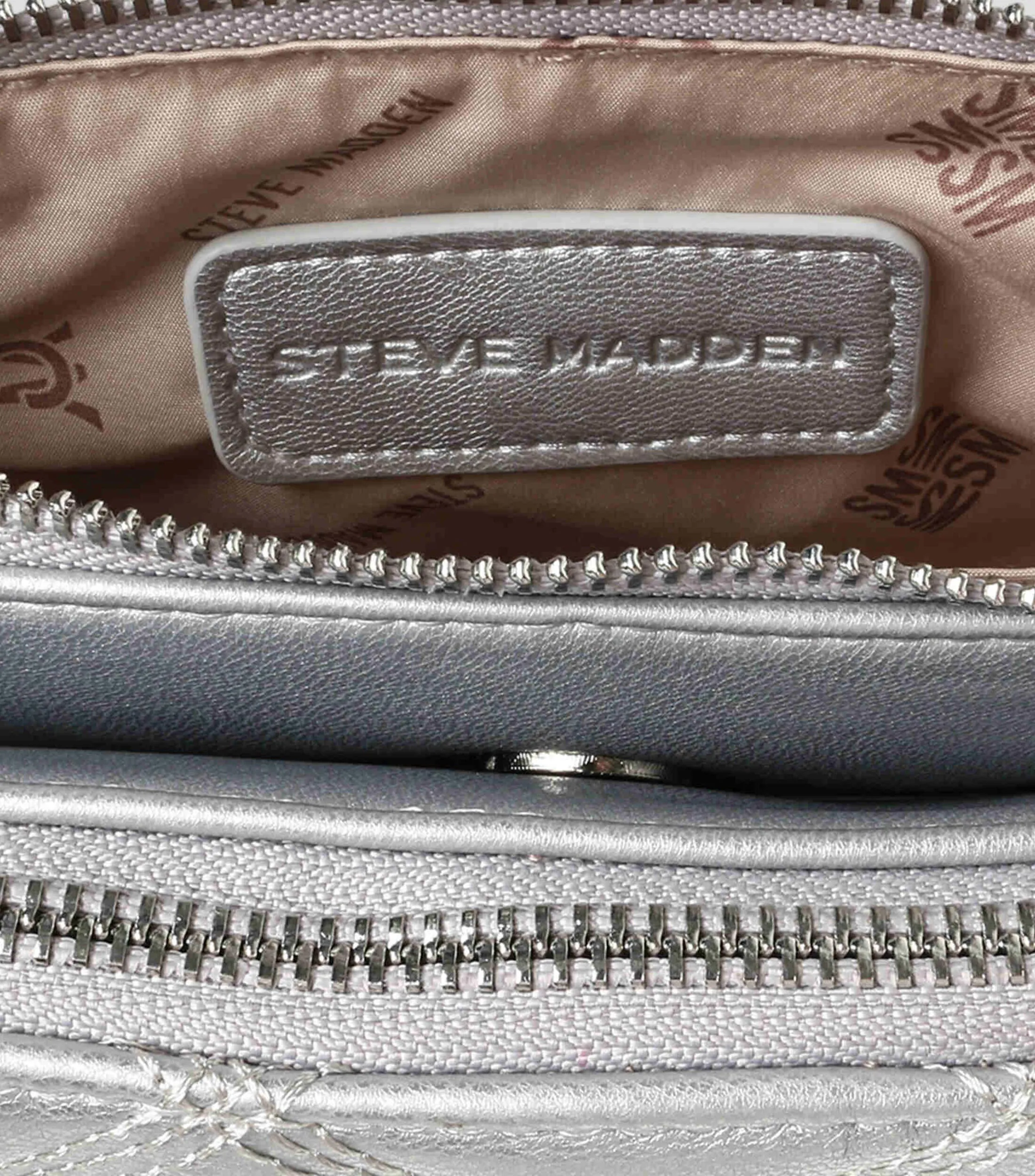 Steve Madden Bolso crossbody plateado capitonado Mujer