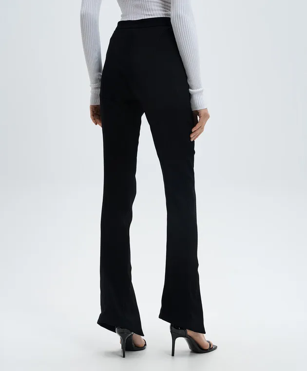 Thierry Mugler Black flared pants with slits