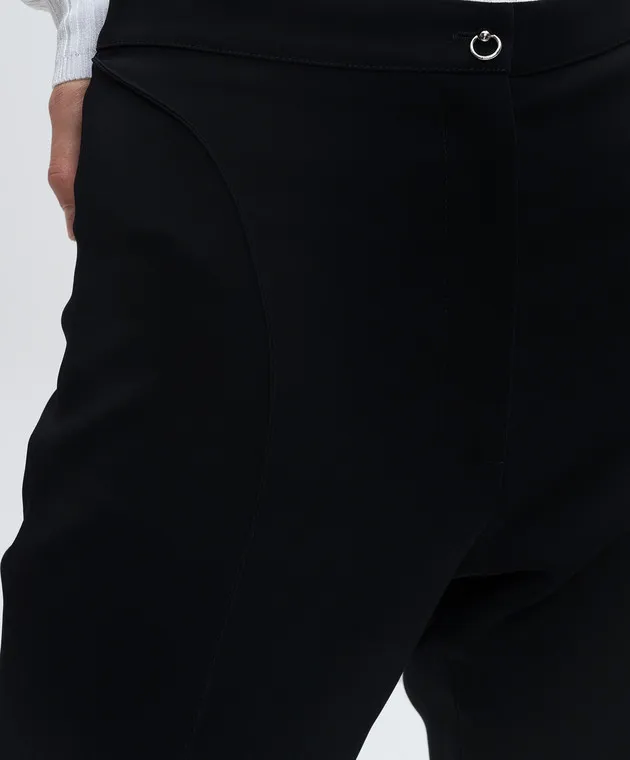 Thierry Mugler Black flared pants with slits
